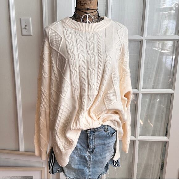 NWOT - CHIC SOUL Wooly Wonder Sweater, Cream - women's - PLUS SIZE 1X - Picture 11 of 12